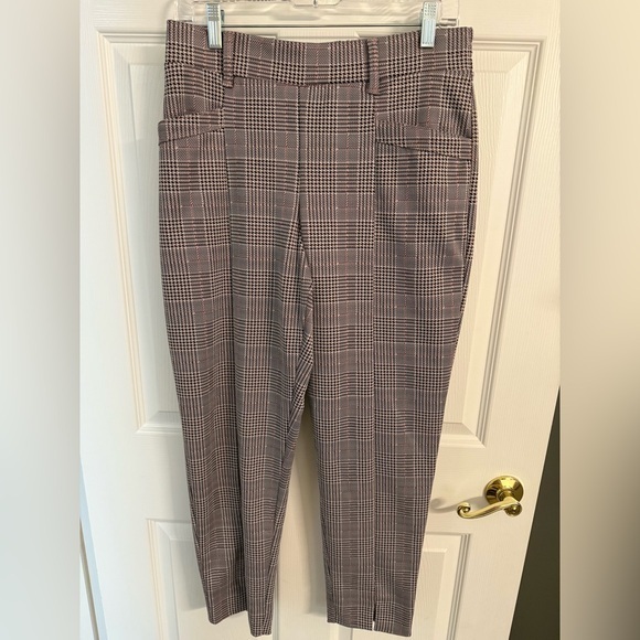Maurices Pants - Maurices Women's Plaid Ankle Pants - Pink/Black and White